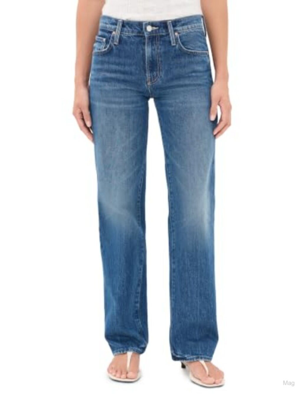 Mother The Rambler Skimp Jeans 100% Cotton Mid Rise Straight Leg 5-Pocket